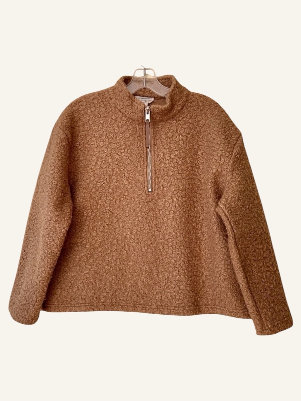 For The Republic Faux Fur Teddy Sherpa Half-Zip Pullover – XS